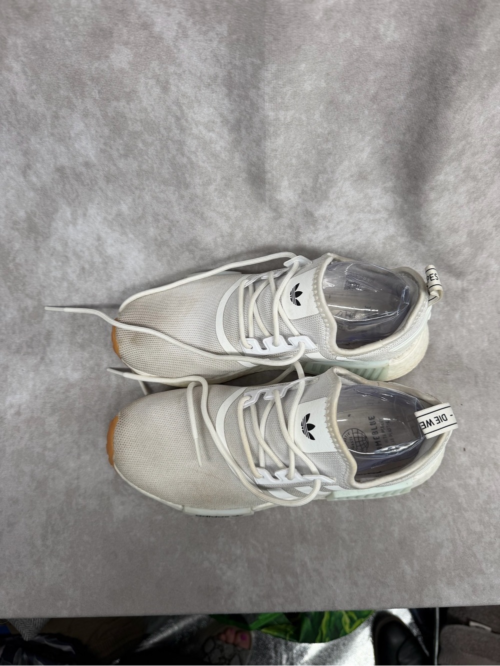 Adidas NMD R1 White/Gum Casual Sneakers - Picture 2 of 5